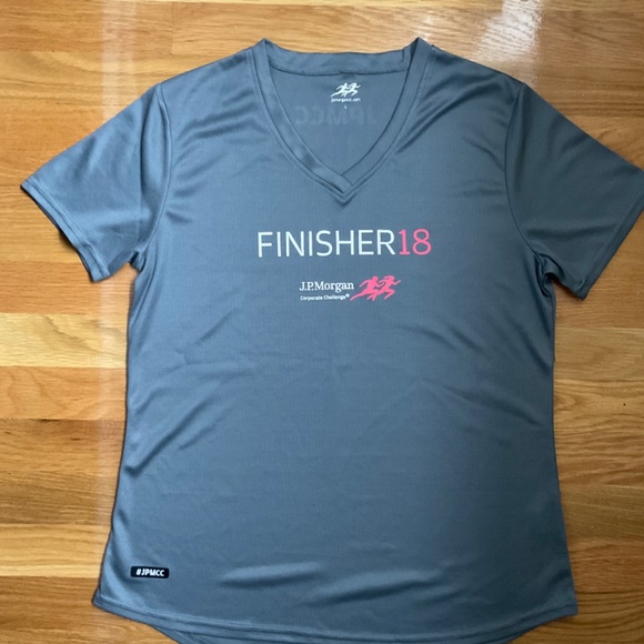 JP Morgan Corporate Challenge Finisher large jersey gray & peach - Picture 4 of 6